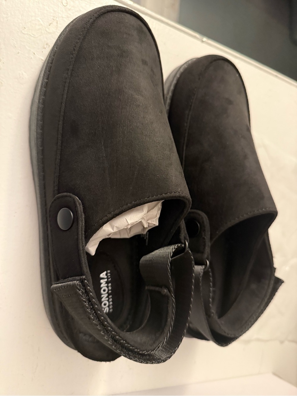 Sonoma Black Suede Backless Mule Clog